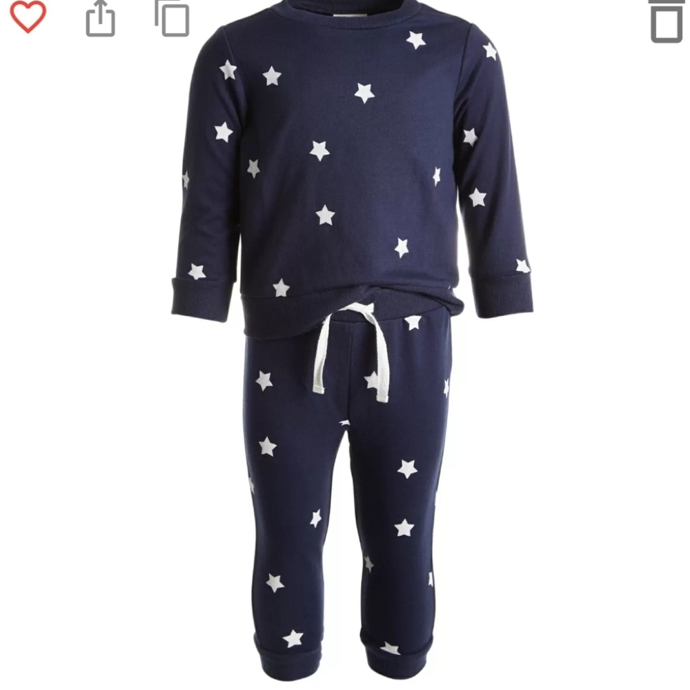 2 piece star sweatshirt and jogger pants